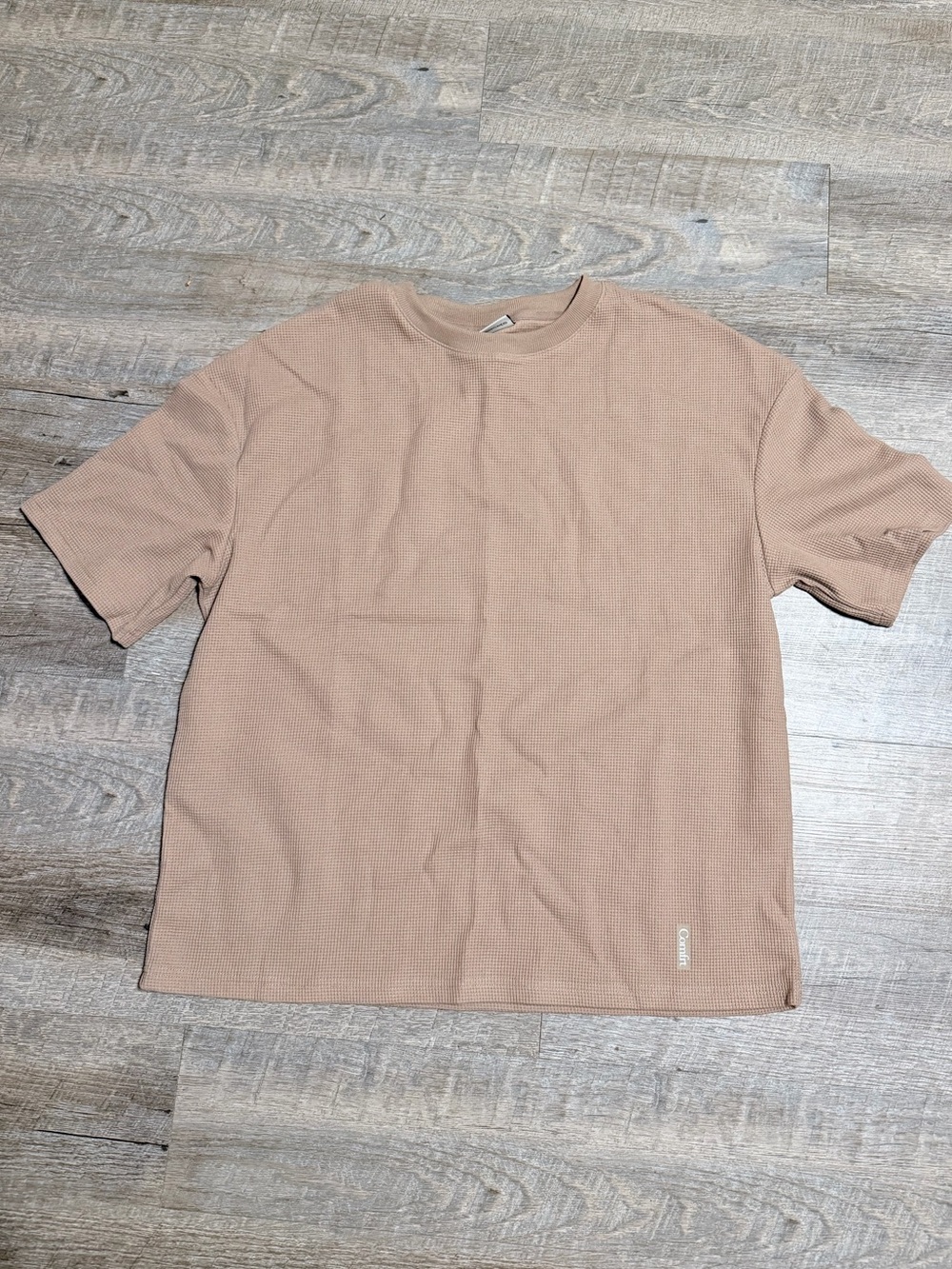 Comfort Waffle Knit Lounge Tee in Truffle